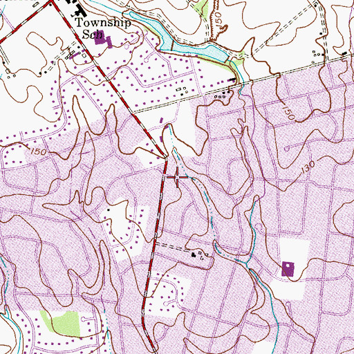 Topographic Map of West Freehold Census Designated Place, NJ