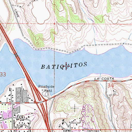 Topographic Map of Batiquitos Lagoon, CA