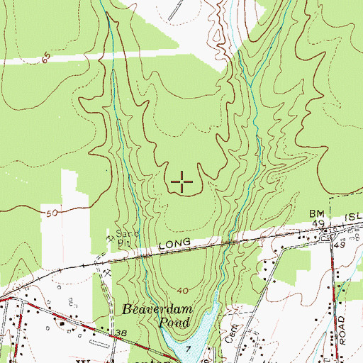 Topographic Map of Westhampton Census Designated Place, NY