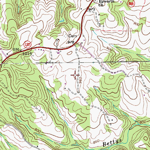 Topographic Map of Westlake Corner Census Designated Place, VA