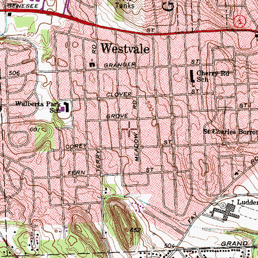 Topographic Map of Westvale Census Designated Place, NY