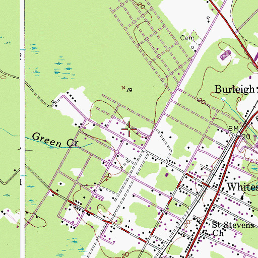 Topographic Map of Whitesboro-Burleigh Census Designated Place (historical), NJ