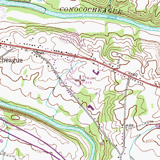 Topographic Map of Wilson-Conococheague Census Designated Place, MD