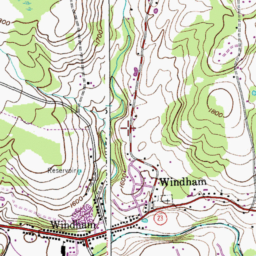 Topographic Map of Windham Census Designated Place, NY