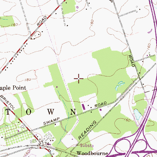 Topographic Map of Woodbourne Census Designated Place, PA