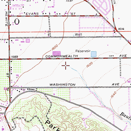 Topographic Map of Bautista Wash, CA