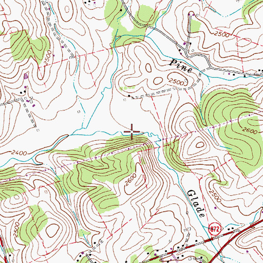 Topographic Map of Woodlawn Census Designated Place, VA