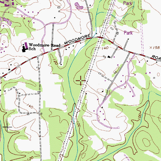 Topographic Map of Woodmore Census Designated Place, MD
