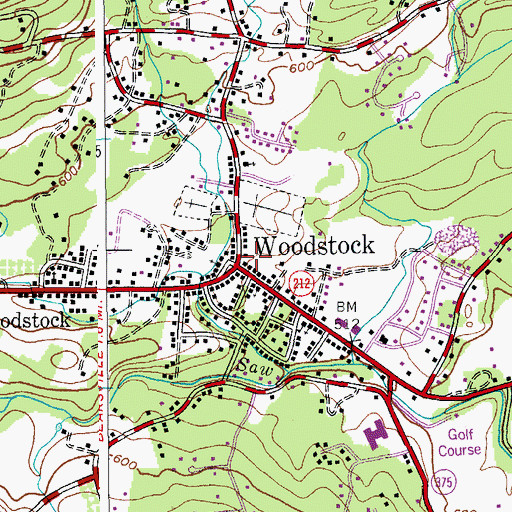 Topographic Map of Woodstock Census Designated Place, NY