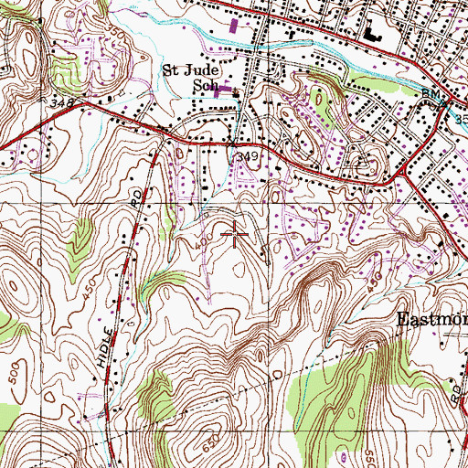Topographic Map of Wynantskill Census Designated Place, NY