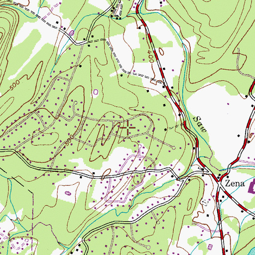 Topographic Map of Zena Census Designated Place, NY