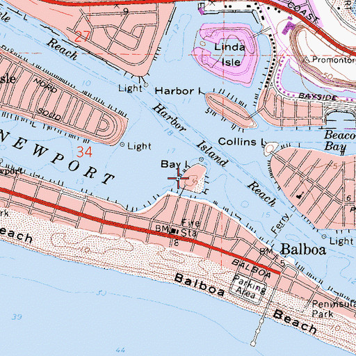 Topographic Map of Bay Island, CA