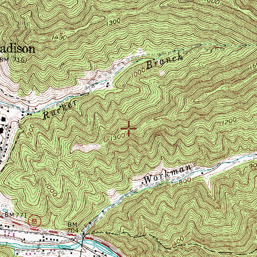 Topographic Map of City of Madison, WV