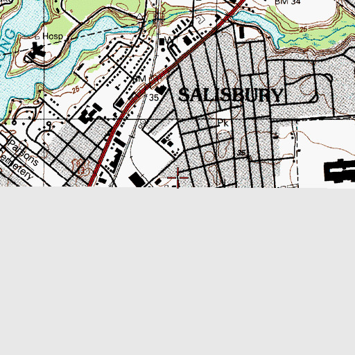 Topographic Map of City of Salisbury, MD