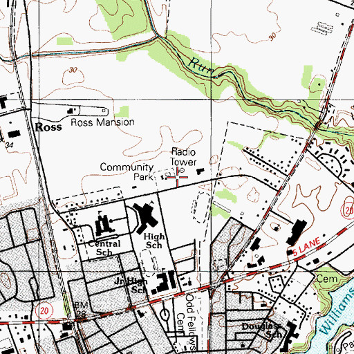 Topographic Map of City of Seaford, DE