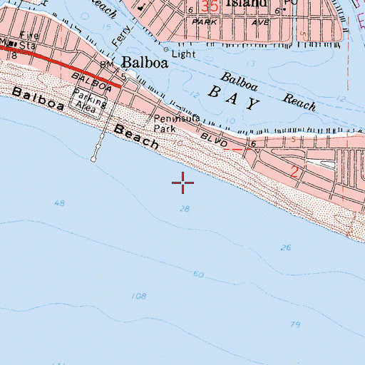 Topographic Map of Beacon Bay, CA
