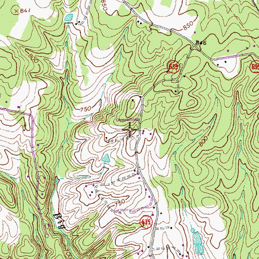 Topographic Map of Courthouse District, VA