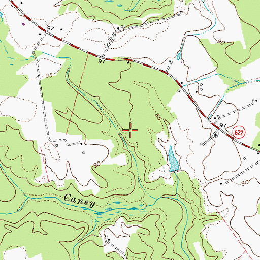 Topographic Map of District 1, VA