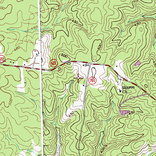 Topographic Map of District 6, VA