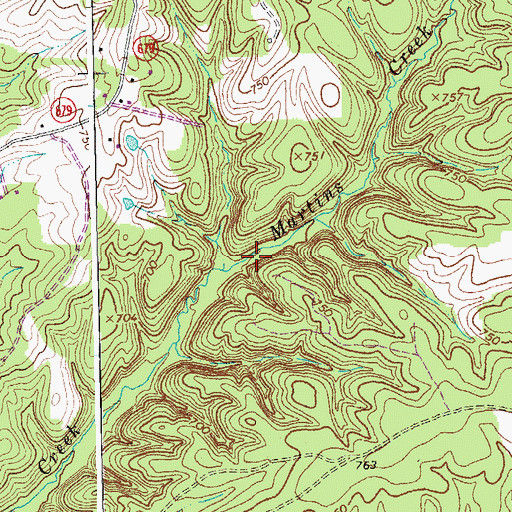 Topographic Map of Falling River District, VA