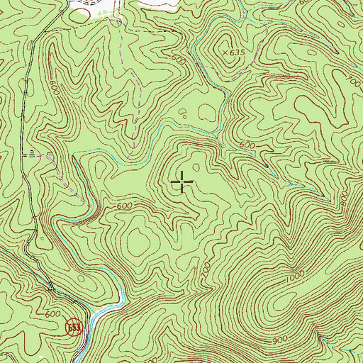 Topographic Map of Lovingston District (historical), VA