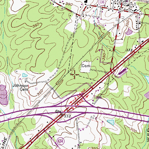 Topographic Map of Town of Alberta, VA