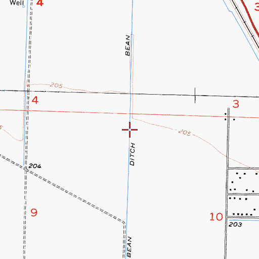 Topographic Map of Bean Ditch, CA