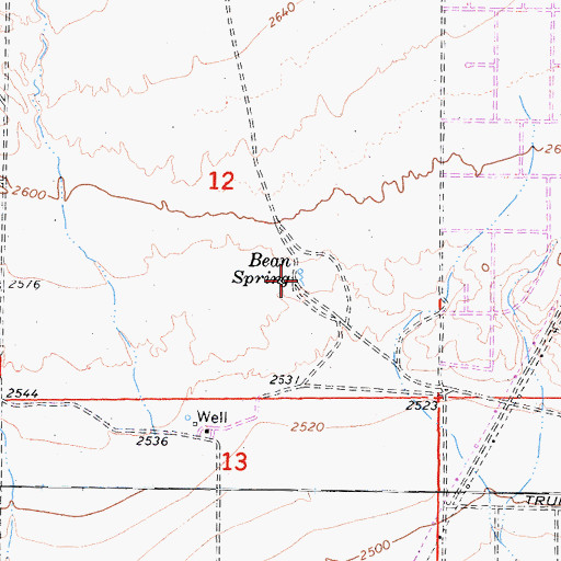 Topographic Map of Bean Spring, CA