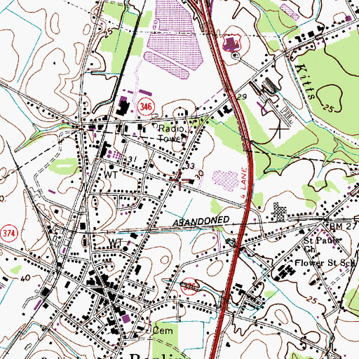 Topographic Map of Town of Berlin, MD