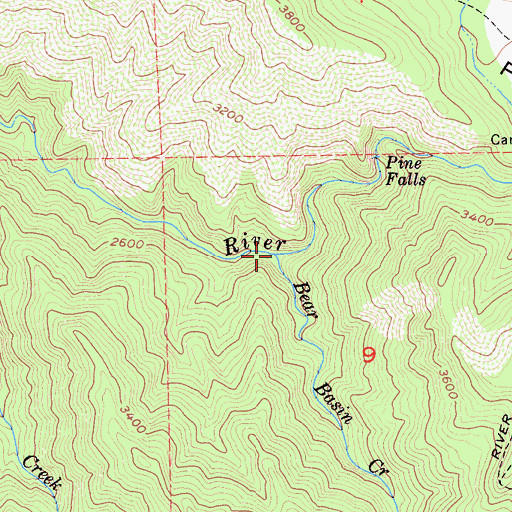 Topographic Map of Bear Basin Creek, CA