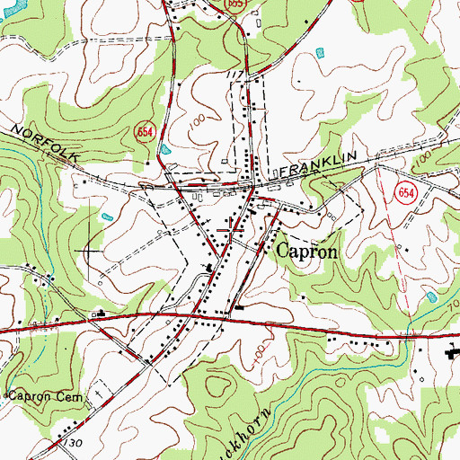 Topographic Map of Town of Capron, VA