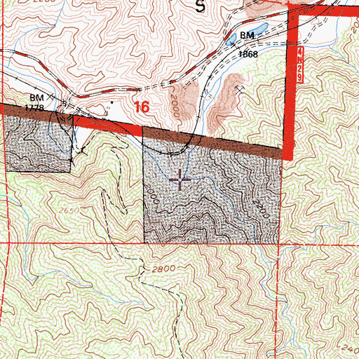 Topographic Map of Bear Canyon, CA