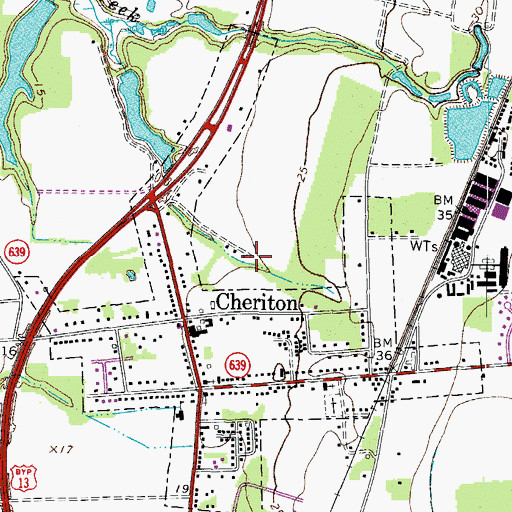Topographic Map of Town of Cheriton, VA