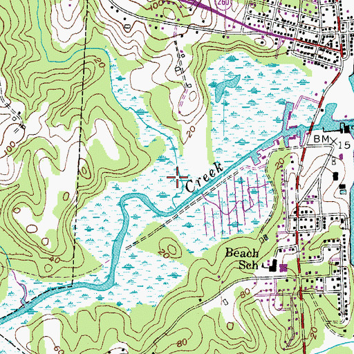 Topographic Map of Town of Chesapeake Beach, MD