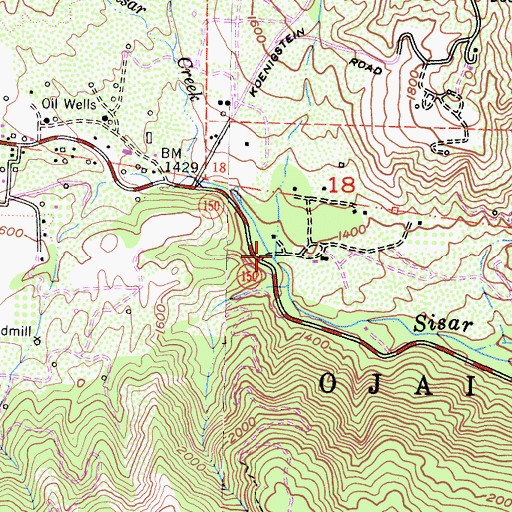 Topographic Map of Bear Canyon, CA