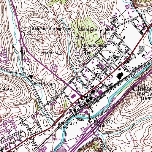 Topographic Map of Town of Chilhowie, VA