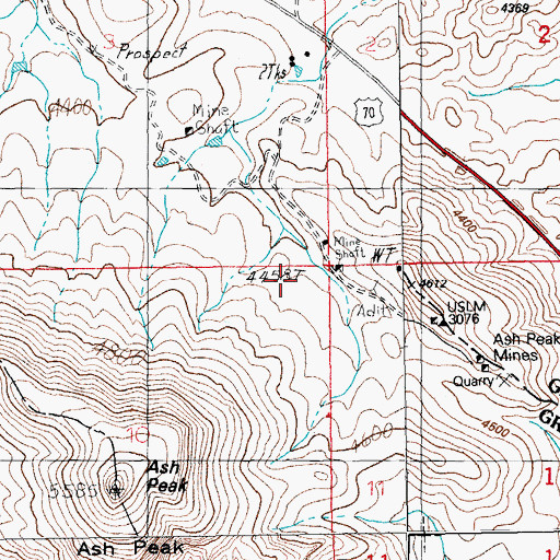 Topographic Map of Hardy, AZ