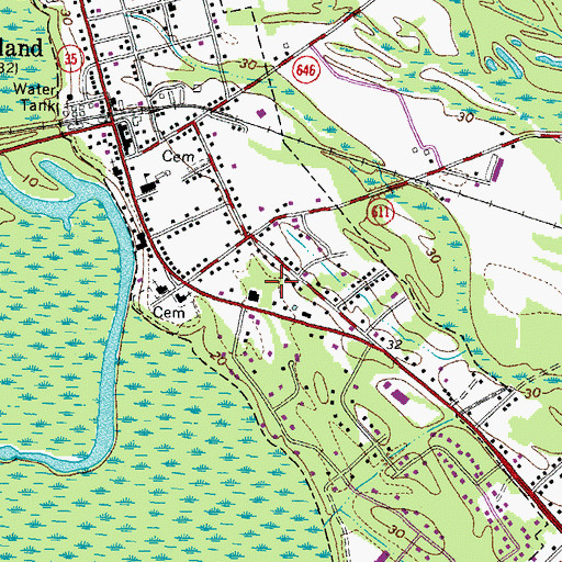 Topographic Map of Town of Courtland, VA