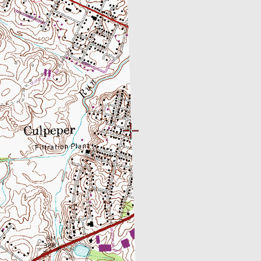 Topographic Map of Town of Culpeper, VA