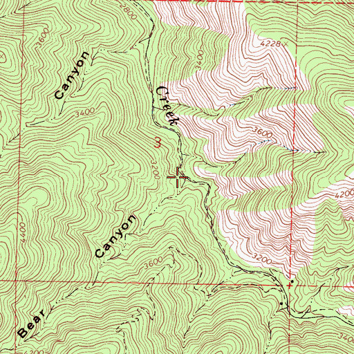 Topographic Map of Bear Canyon, CA