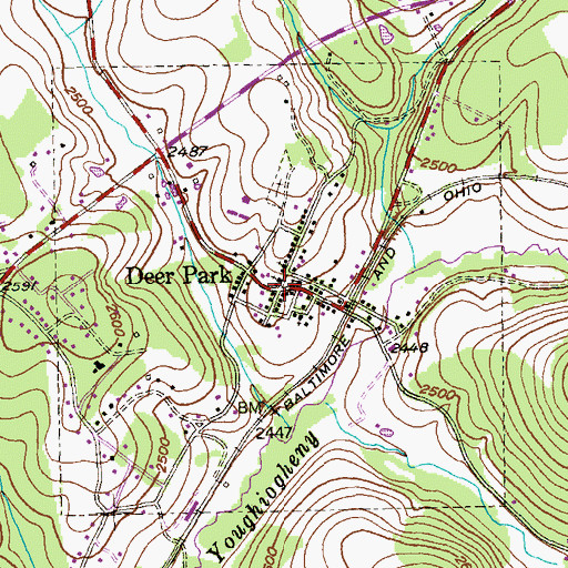 Topographic Map of Town of Deer Park, MD