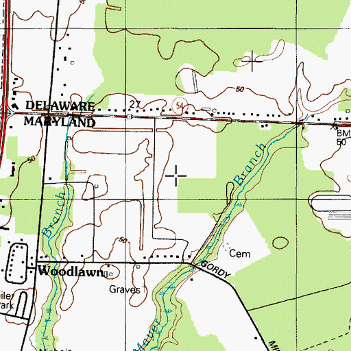 Topographic Map of Town of Delmar, MD