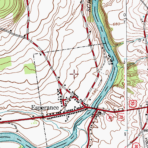 Topographic Map of Village of Esperance, NY