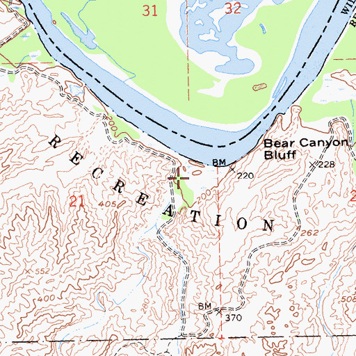 Topographic Map of Bear Canyon, CA