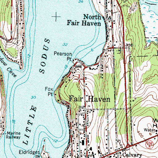 Topographic Map of Village of Fair Haven, NY