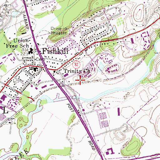 Topographic Map of Village of Fishkill, NY