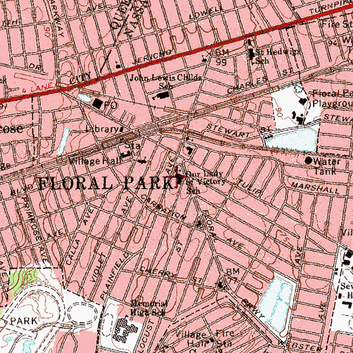Topographic Map of Village of Floral Park, NY
