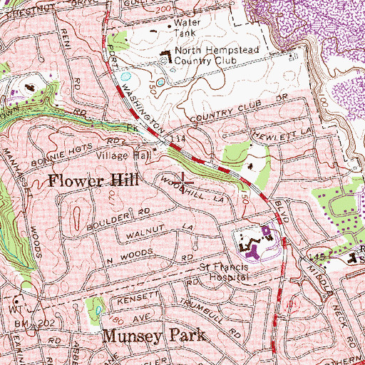 Topographic Map of Village of Flower Hill, NY
