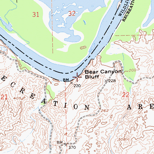 Topographic Map of Bear Canyon Bluff, CA