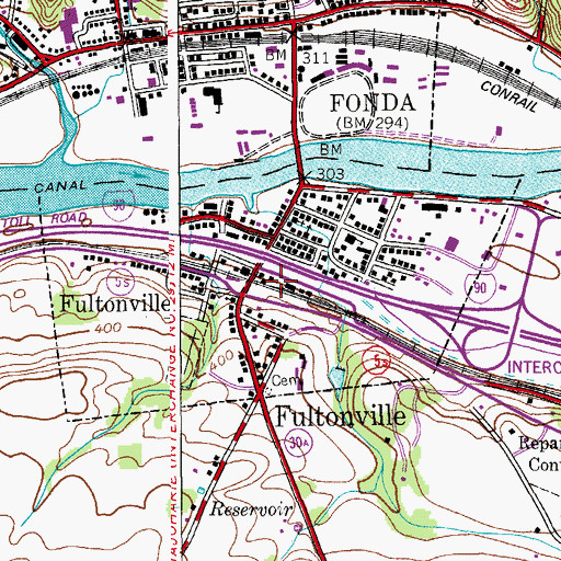 Topographic Map of Village of Fultonville, NY